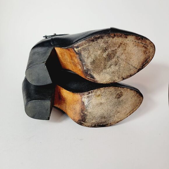 Rag & Bone Harrow Black Leather Moto Inspired Boot Size 38.5 - Picture 12 of 15